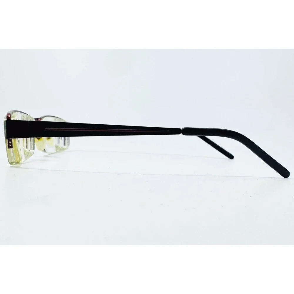 Link Occhiali Eyeglasses Men Burgundy Titanium Rectangular Half Rim 54-18-138